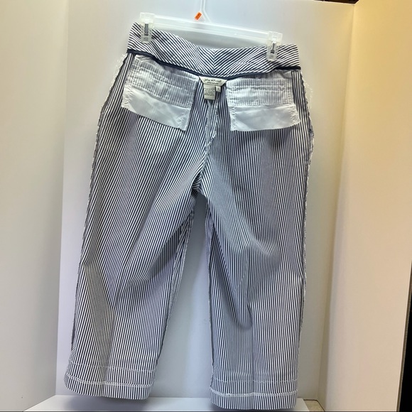 Julie Mitchell Urban Collection Capri Blue and White Stripe Pants Size 4 - Picture 12 of 12